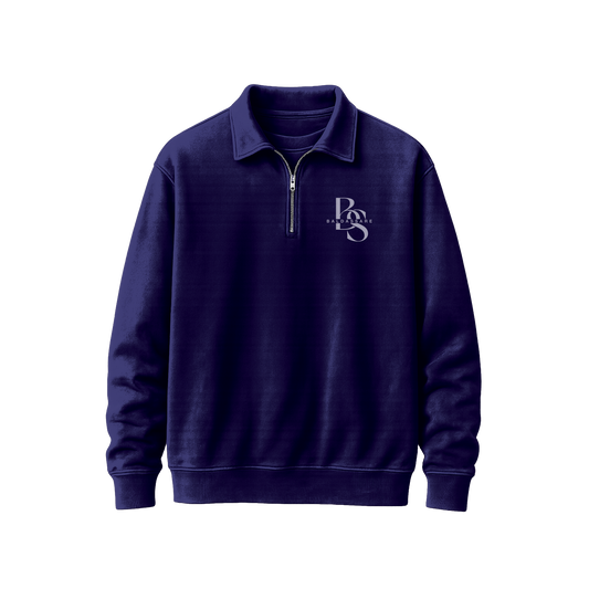 Baldassare Quarter Zip Sweater (Navy Blue)